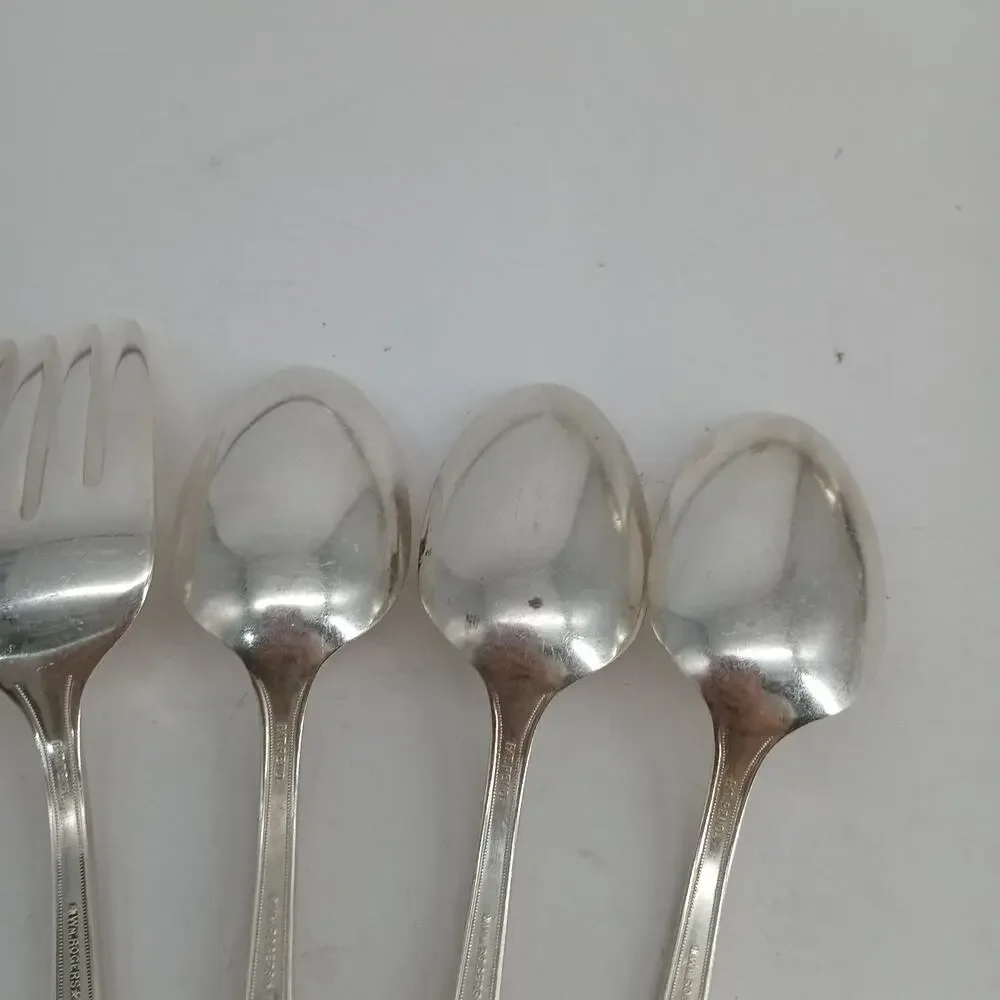 7X Serving ROGERS Extra Plate SilverPlate CHALFONTE Fork Spoons Ladle Flatware